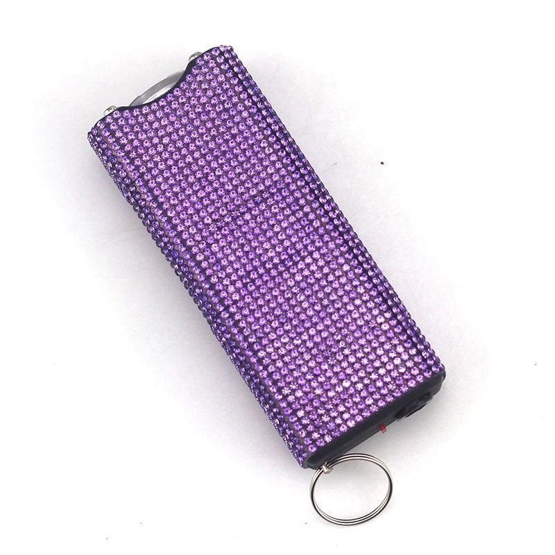 Amazon's cross-border best-selling diamond-studded self-defense flashlight keychain