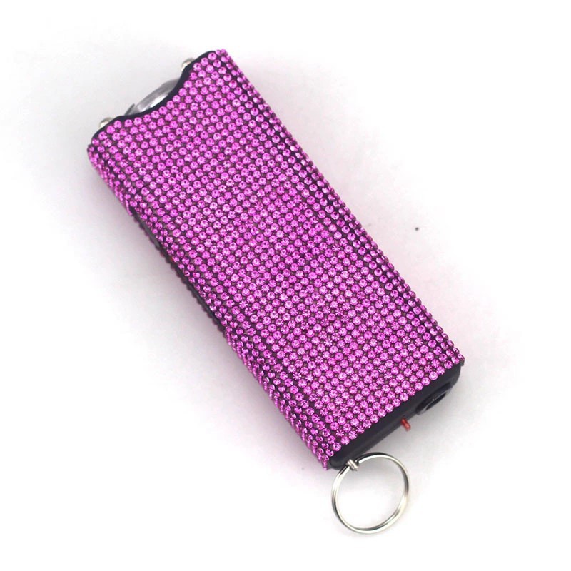 Amazon's cross-border best-selling diamond-studded self-defense flashlight keychain