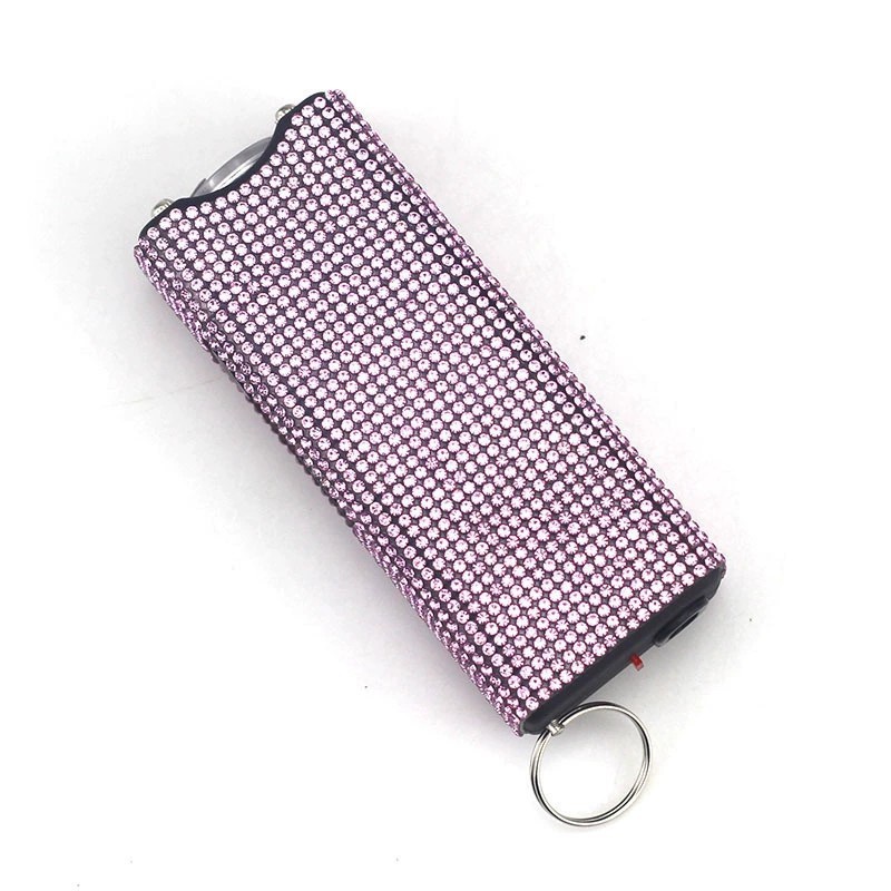 Amazon's cross-border best-selling diamond-studded self-defense flashlight keychain