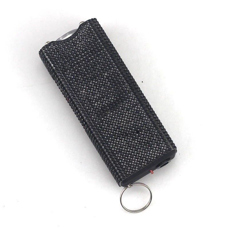 Amazon's cross-border best-selling diamond-studded self-defense flashlight keychain