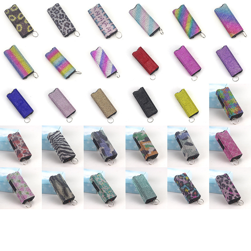 Amazon's cross-border best-selling diamond-studded self-defense flashlight keychain