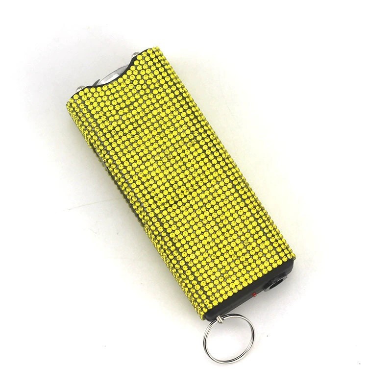 Amazon's cross-border best-selling diamond-studded self-defense flashlight keychain