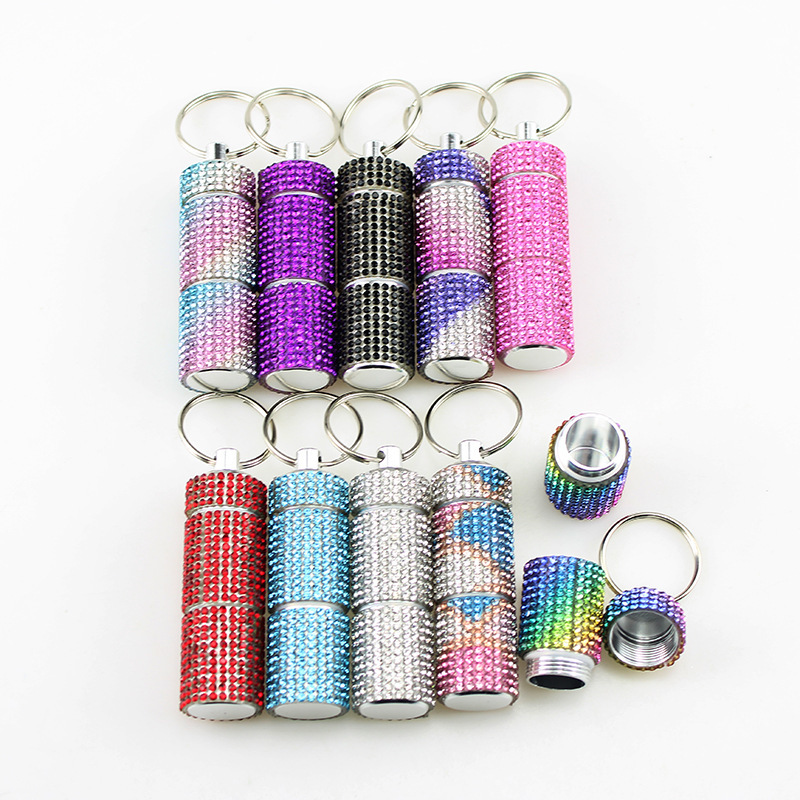 Wholesale bling medicine jar keychain