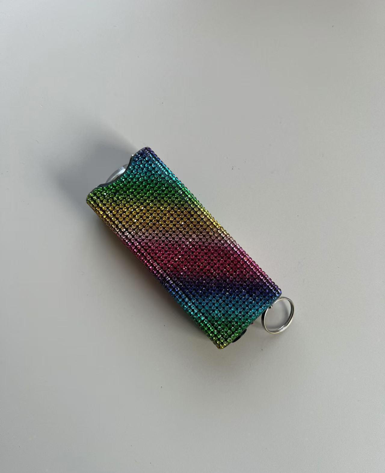 Wholesale 24 colors bling self-defense flashlight keychain