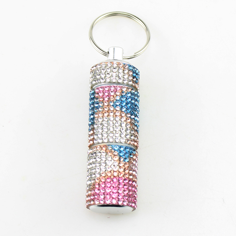 Wholesale bling medicine jar keychain