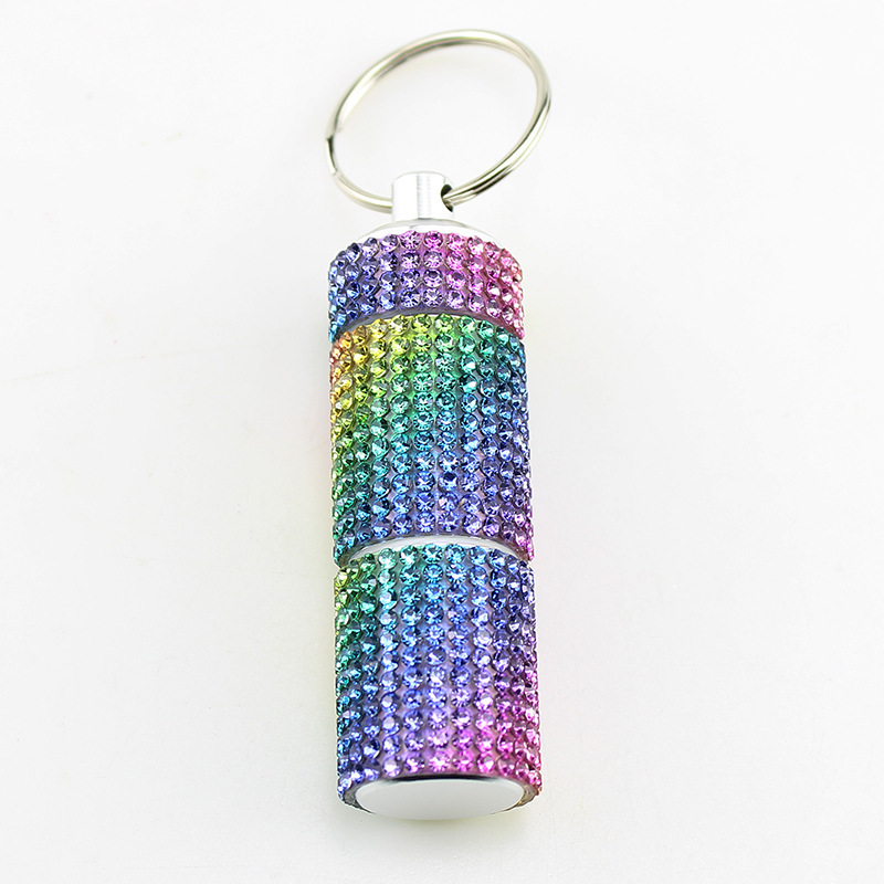 Wholesale bling medicine jar keychain