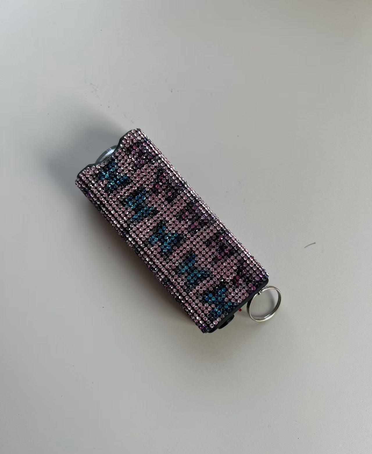 Wholesale 24 colors bling self-defense flashlight keychain
