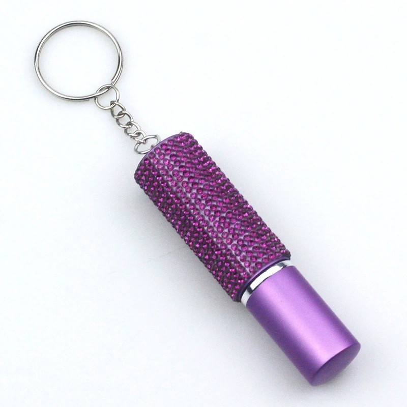 Wholesale 5ml half diamond perfume bottle keychain
