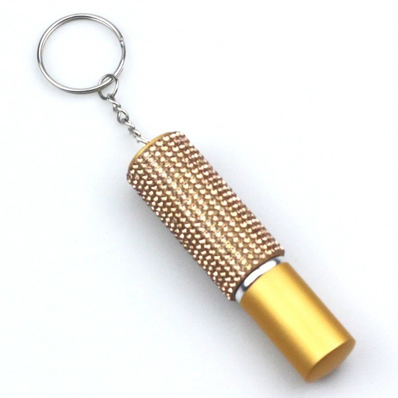 Wholesale 5ml half diamond perfume bottle keychain