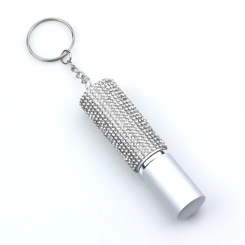 Wholesale 5ml half diamond perfume bottle keychain