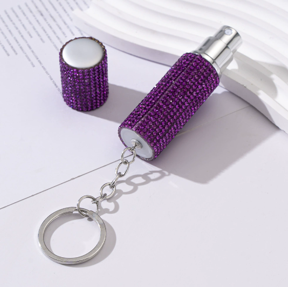 Wholesale 10ML bling perfume bottle keychain.
