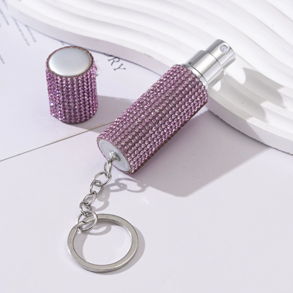Wholesale 10ML bling perfume bottle keychain.