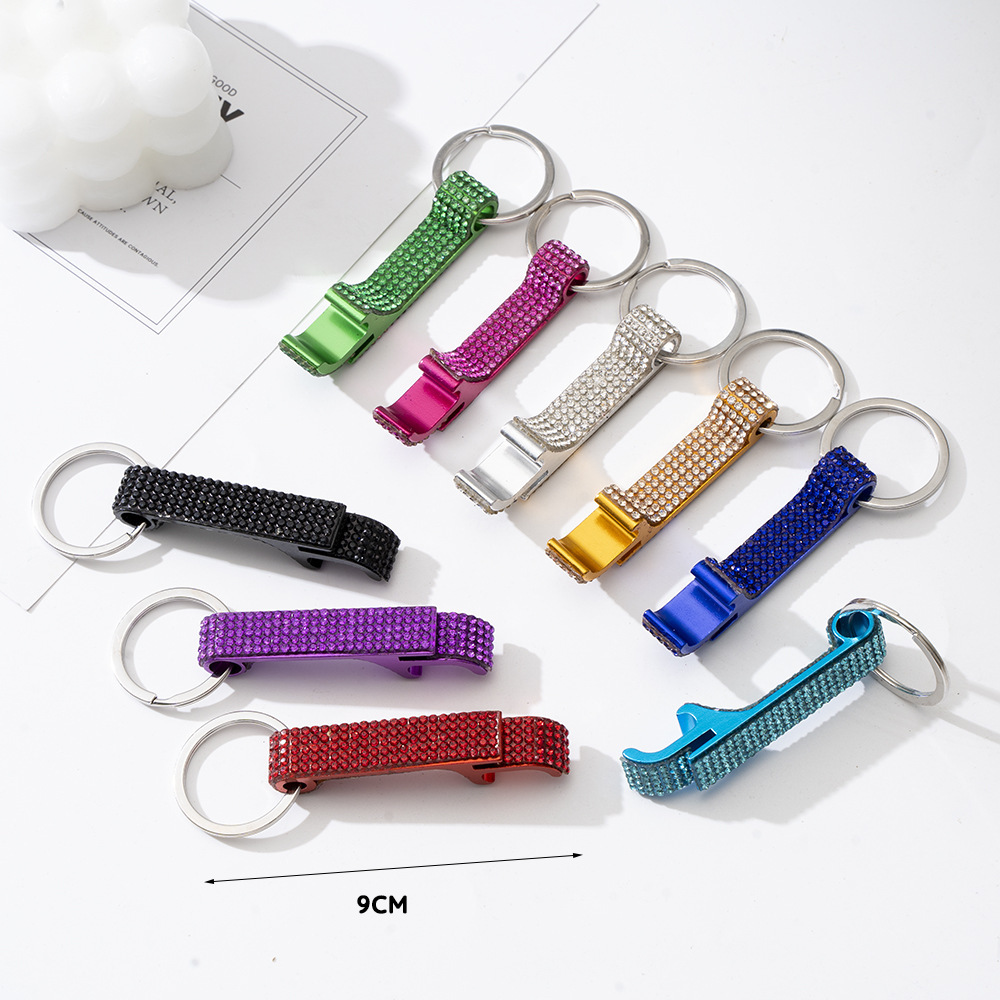 Wholesale bling bottle opener keychain.