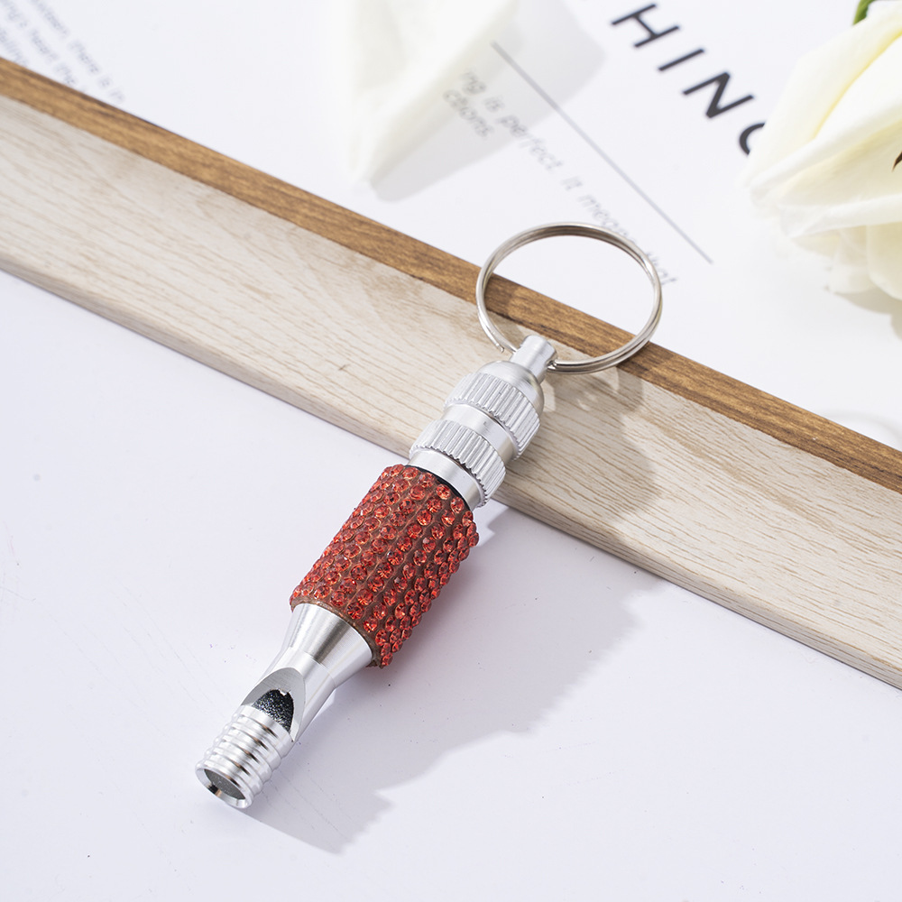 Wholesale bling two section aluminum alloy whistle keychain.