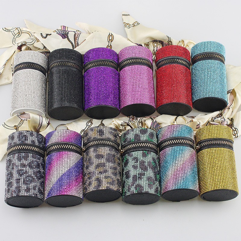 Wholesale 12 color bling lipstick bag keychain.