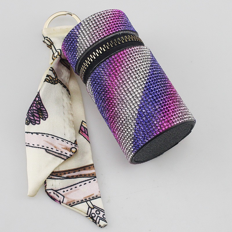 Wholesale 12 color bling lipstick bag keychain.