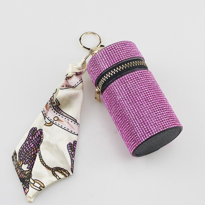 Wholesale 12 color bling lipstick bag keychain.