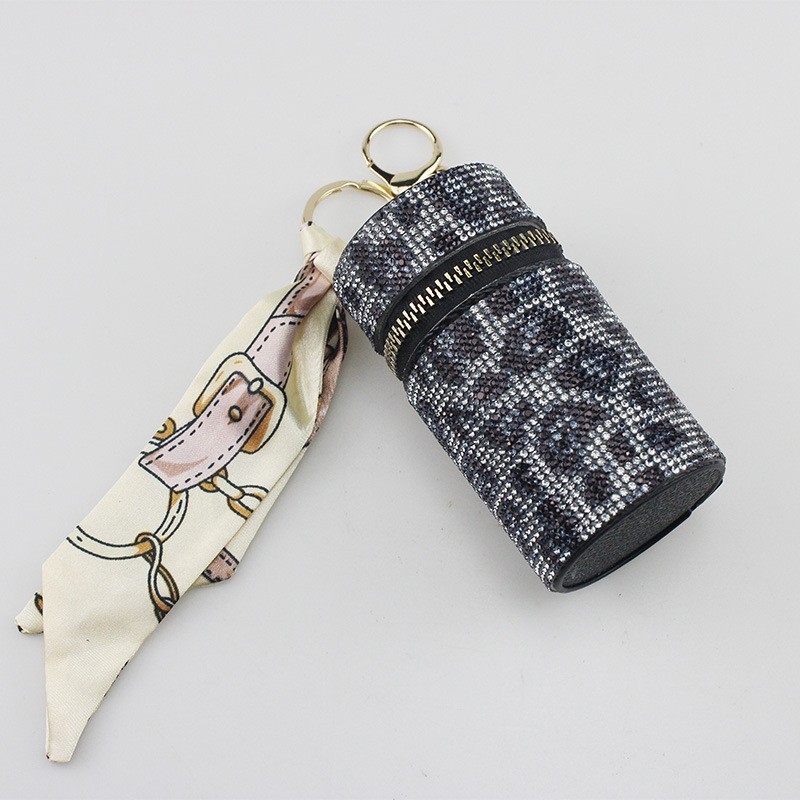 Wholesale 12 color bling lipstick bag keychain.