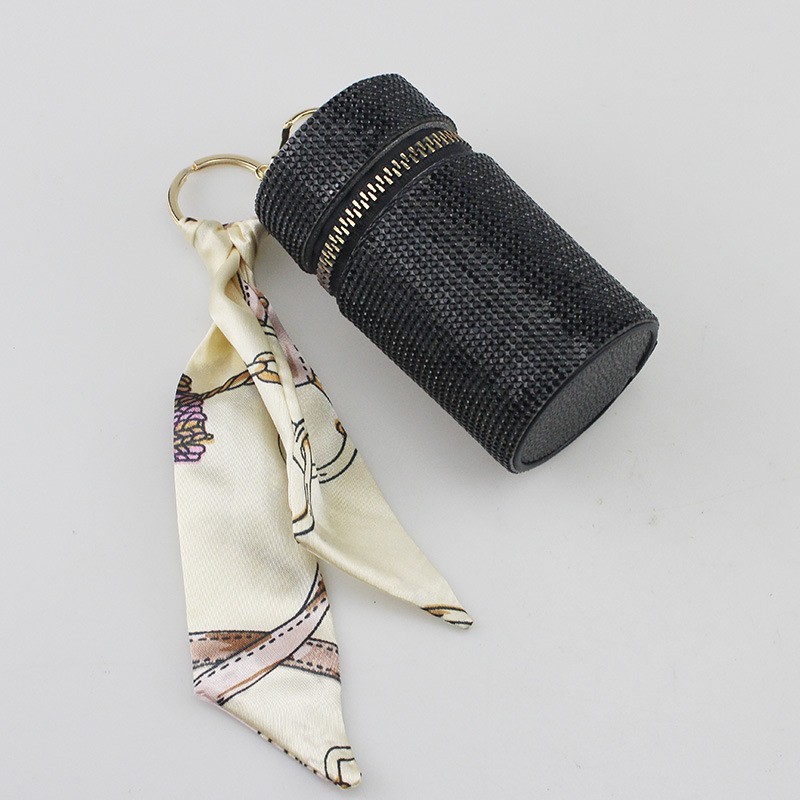 Wholesale 12 color bling lipstick bag keychain.