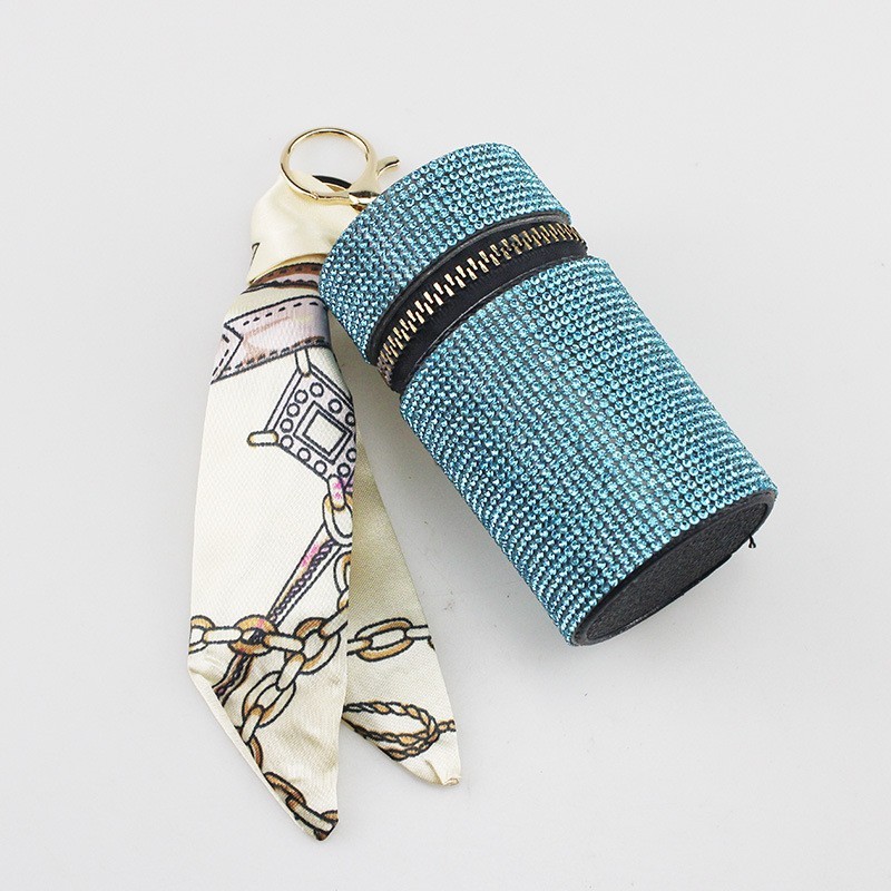 Wholesale 12 color bling lipstick bag keychain.