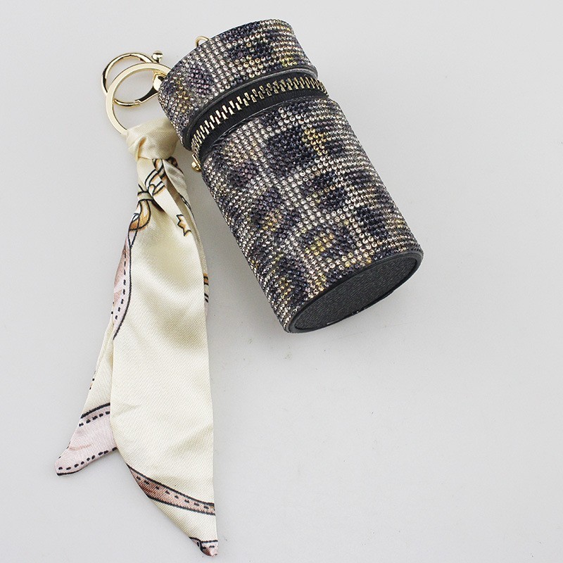 Wholesale 12 color bling lipstick bag keychain.