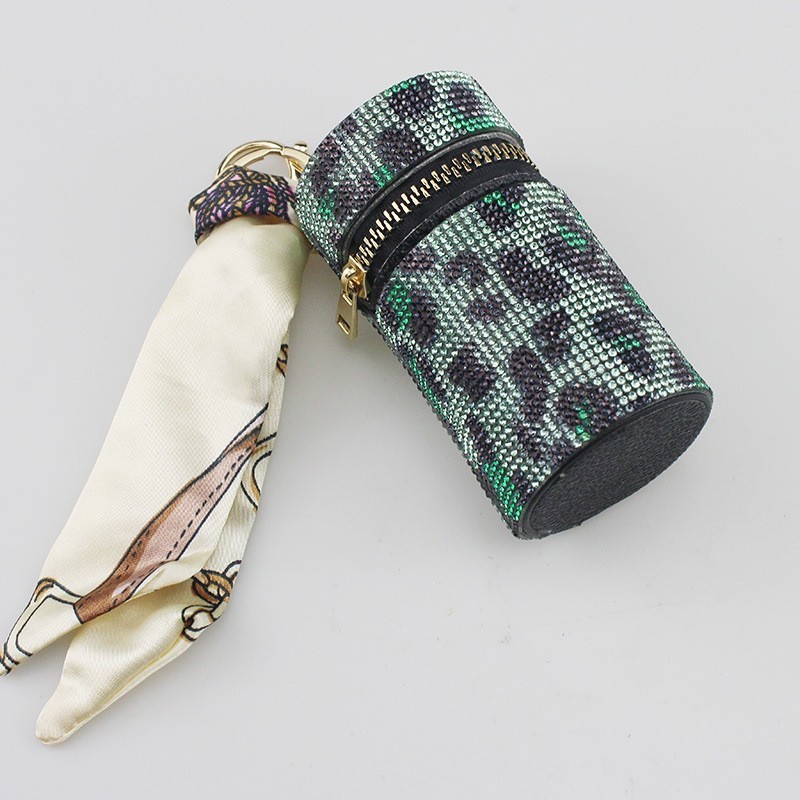 Wholesale 12 color bling lipstick bag keychain.