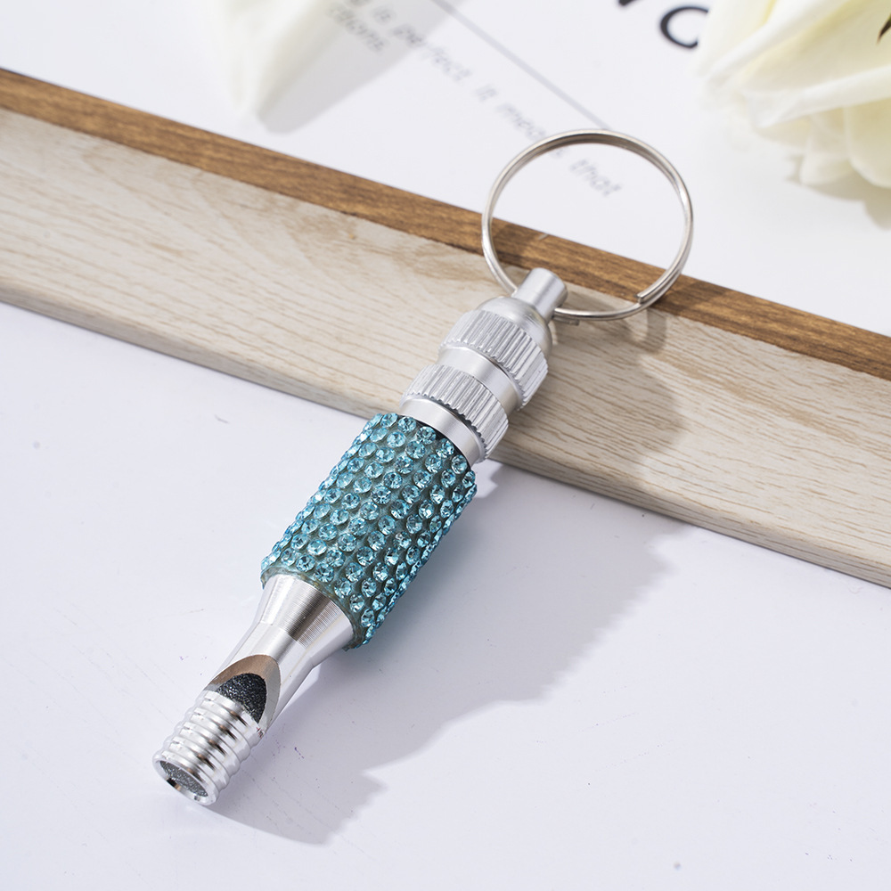 Wholesale bling two section aluminum alloy whistle keychain.