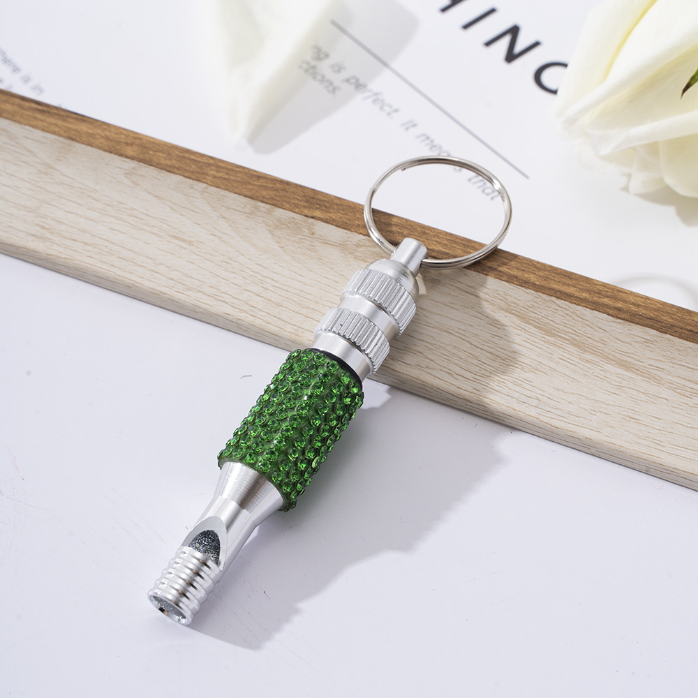 Wholesale bling two section aluminum alloy whistle keychain.