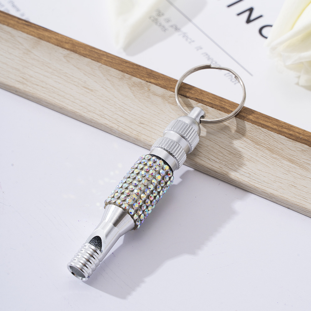 Wholesale bling two section aluminum alloy whistle keychain.
