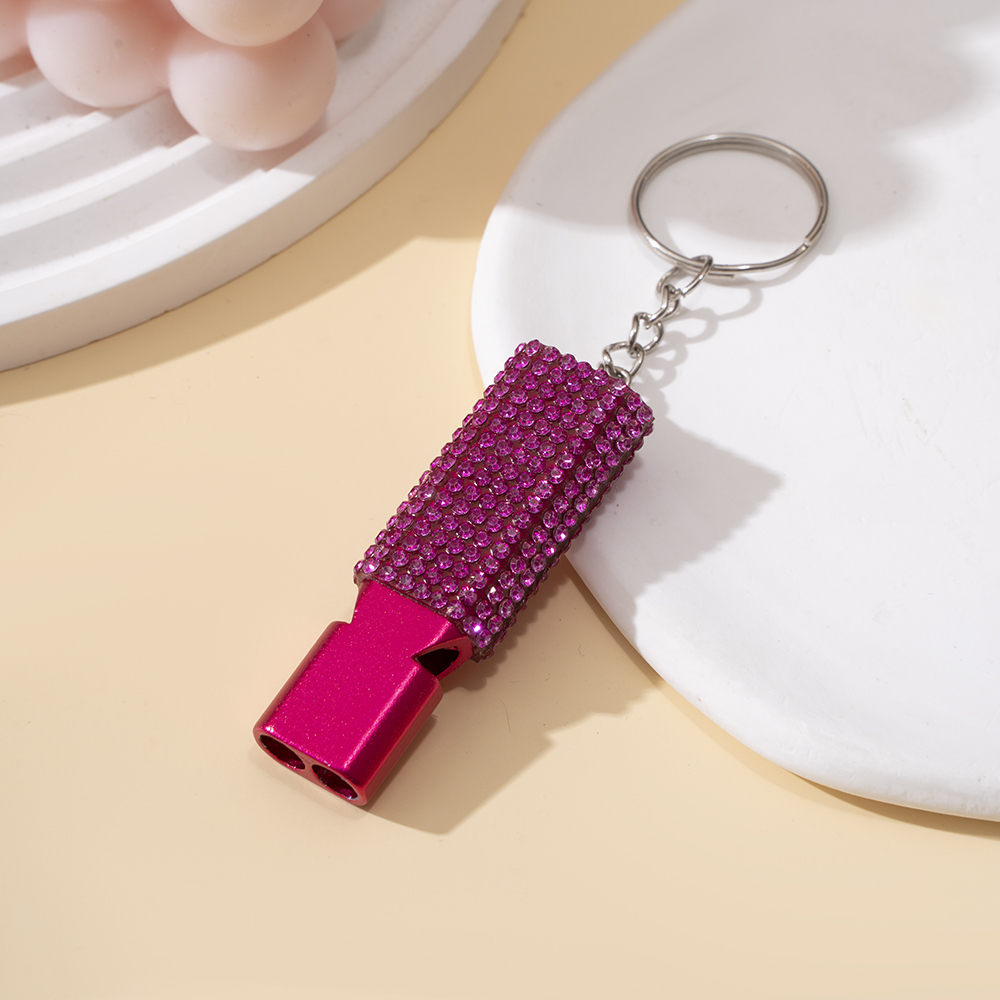 Wholesale bling aluminum alloy whistle keychain.
