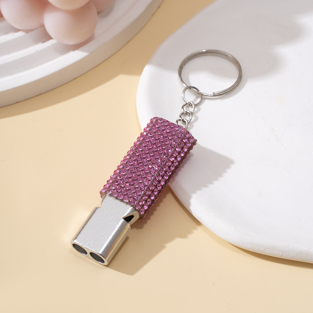 Wholesale bling aluminum alloy whistle keychain.