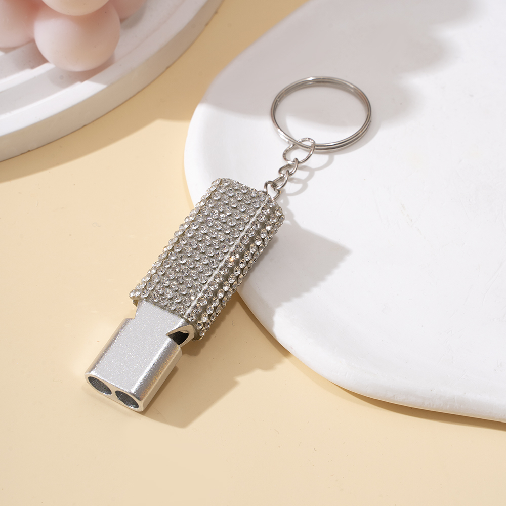 Wholesale bling aluminum alloy whistle keychain.