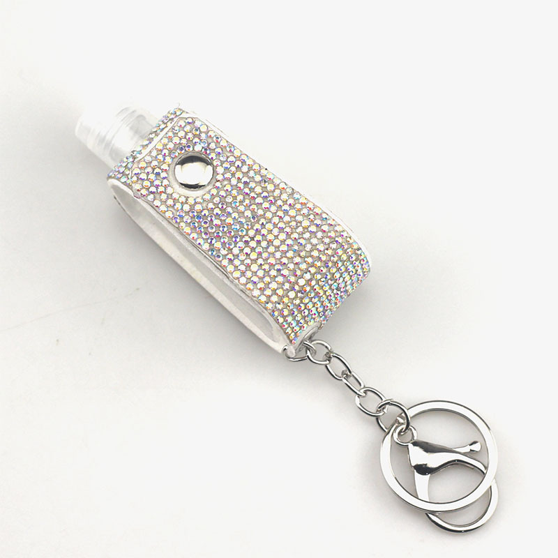 Wholesale bling hand sanitizer bottle keychain.