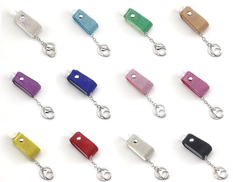 Wholesale bling hand sanitizer bottle keychain.