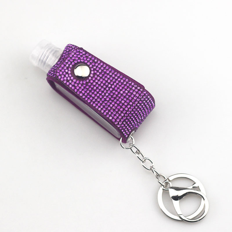 Wholesale bling hand sanitizer bottle keychain.