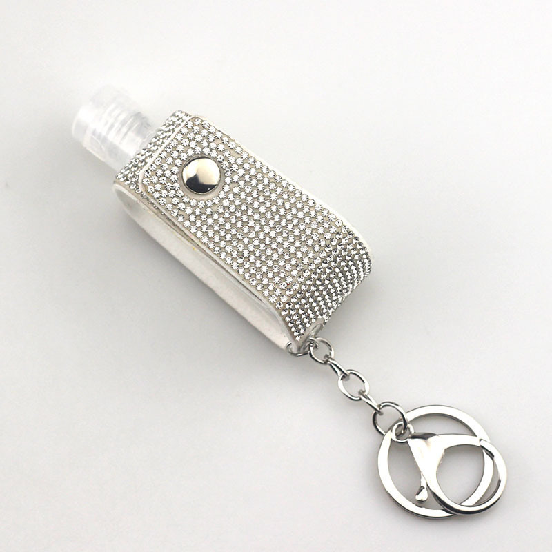 Wholesale bling hand sanitizer bottle keychain.