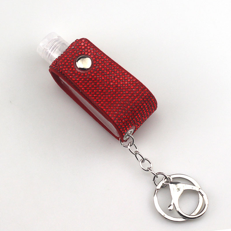 Wholesale bling hand sanitizer bottle keychain.