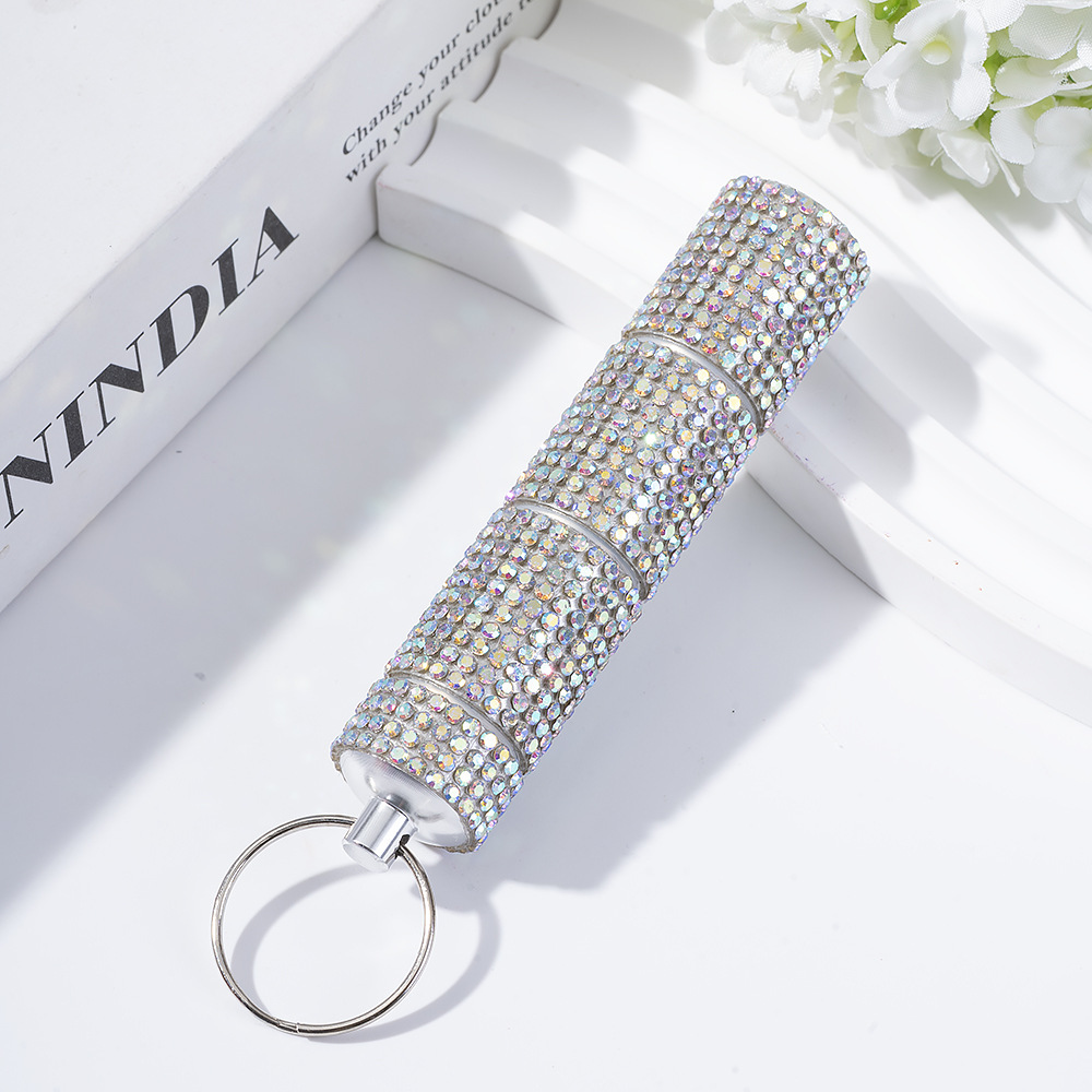Wholesale 3-section bling medicine jar keychain.