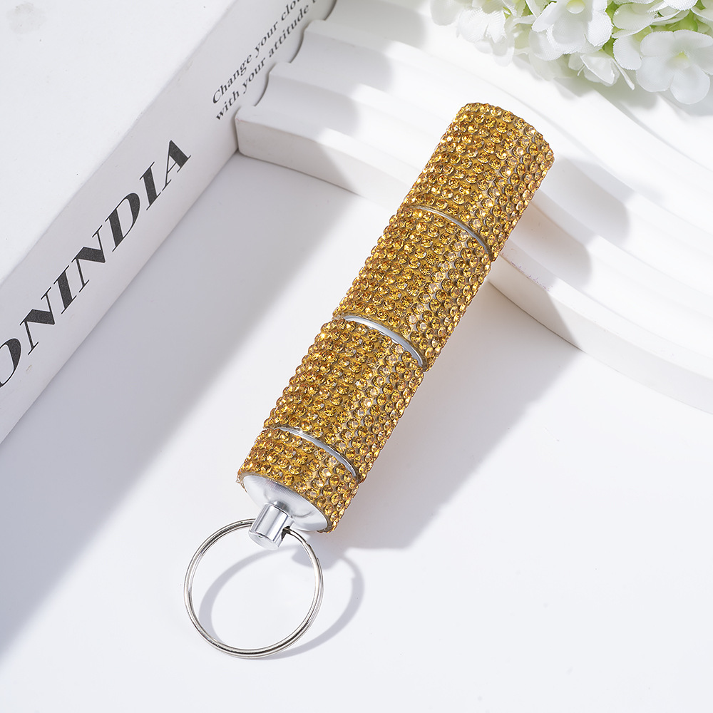 Wholesale 3-section bling medicine jar keychain.