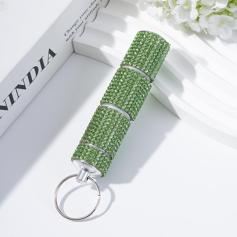 Wholesale 3-section bling medicine jar keychain.