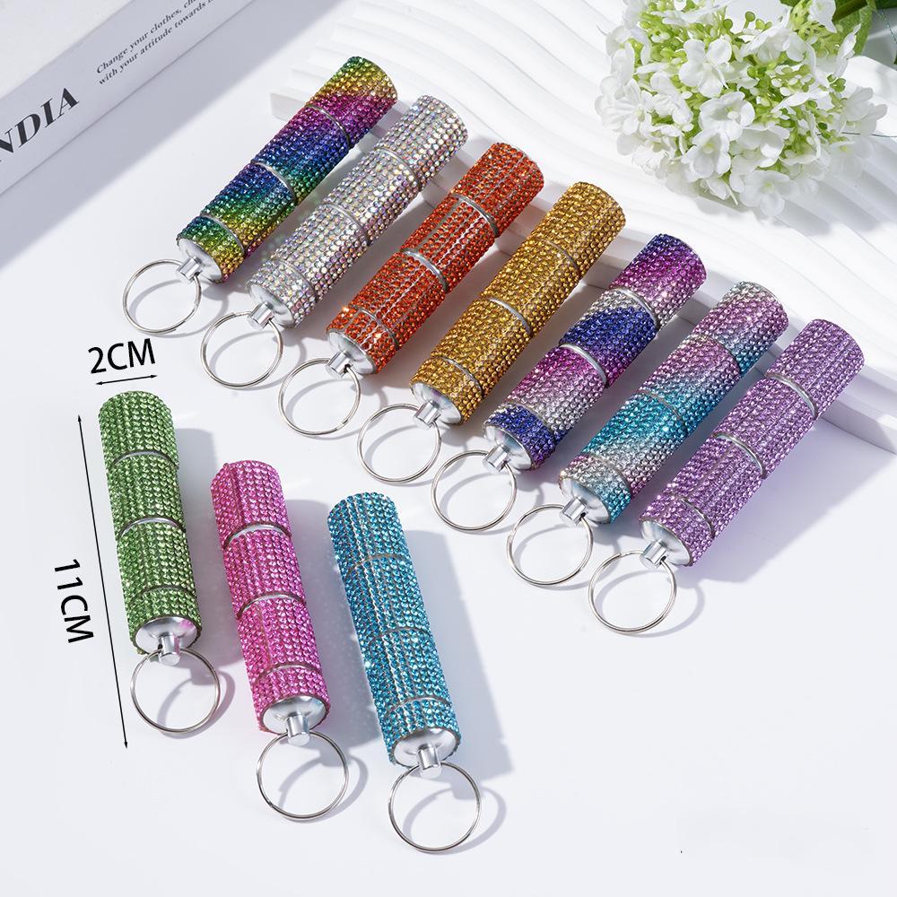Wholesale 3-section bling medicine jar keychain.