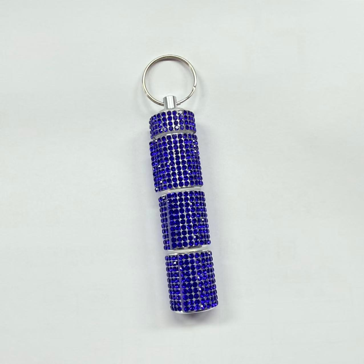 Wholesale 3-section bling medicine jar keychain.