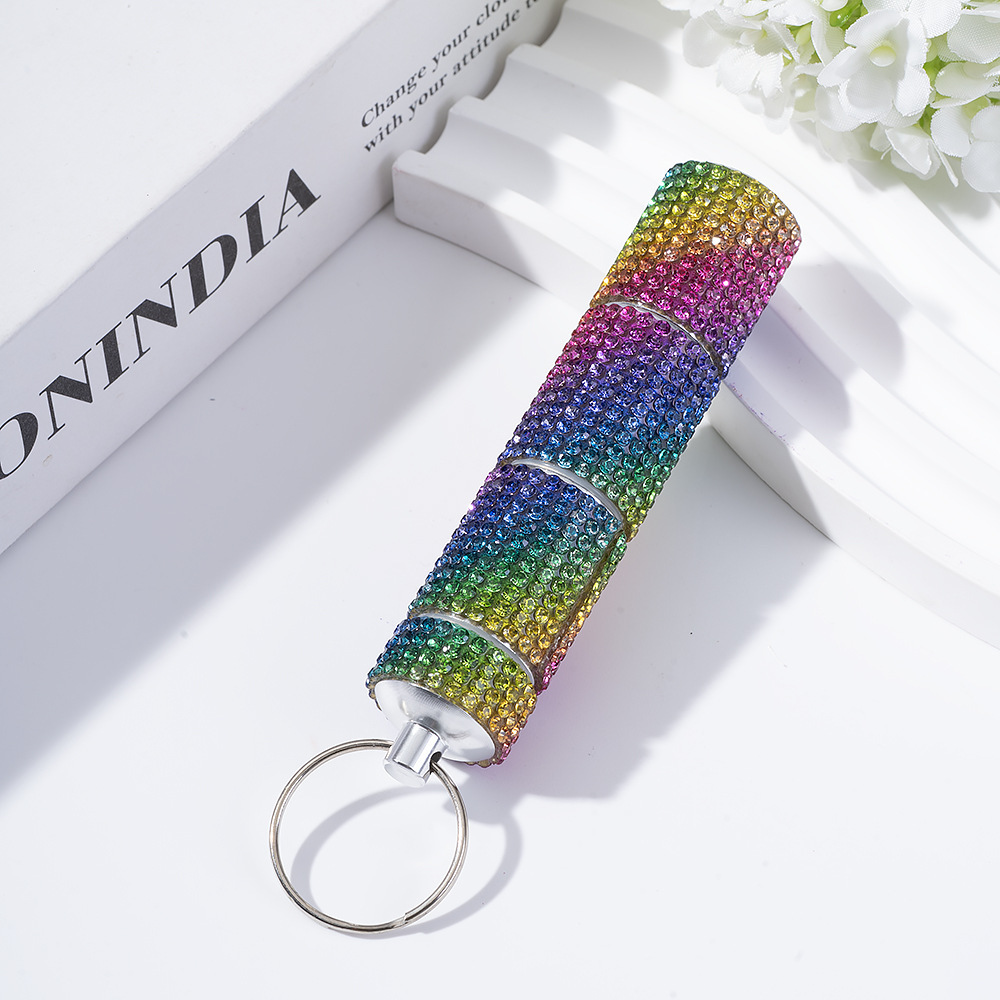 Wholesale 3-section bling medicine jar keychain.