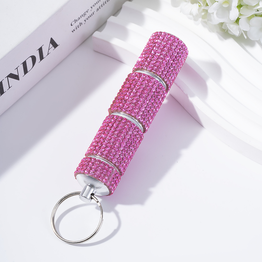 Wholesale 3-section bling medicine jar keychain.