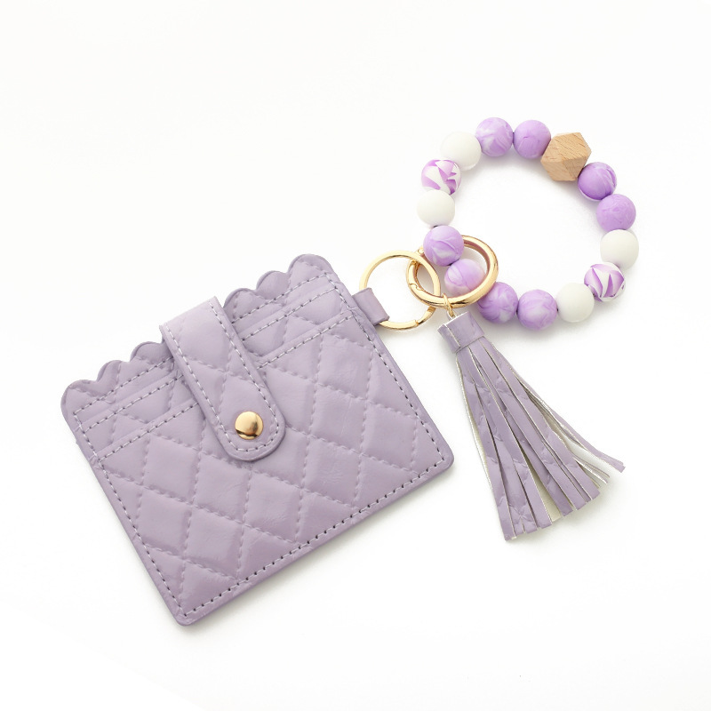 Wholesale leather wallet, silicone wrist strap keychain.