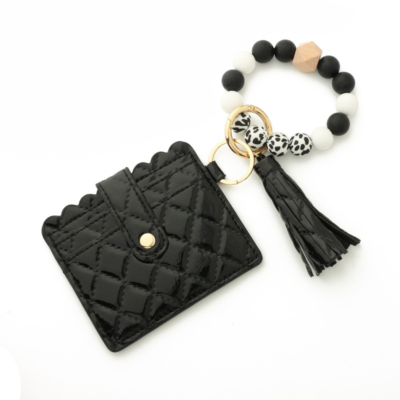 Wholesale leather wallet, silicone wrist strap keychain.