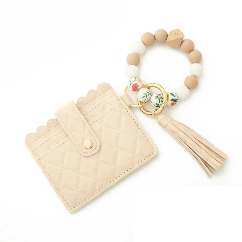 Wholesale leather wallet, silicone wrist strap keychain.
