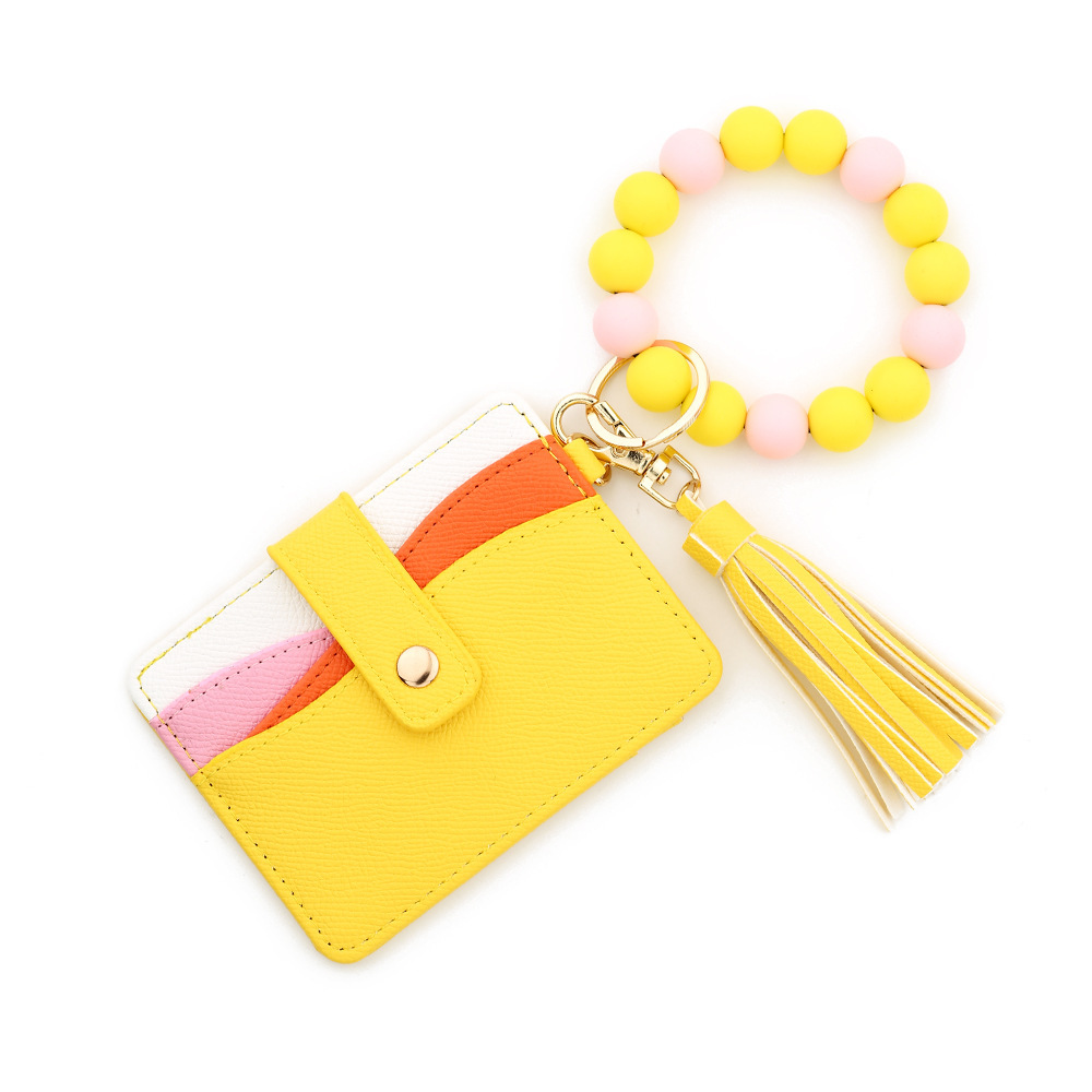 Wholesale multi-layer color matching card holder, silicone wristband keychain.