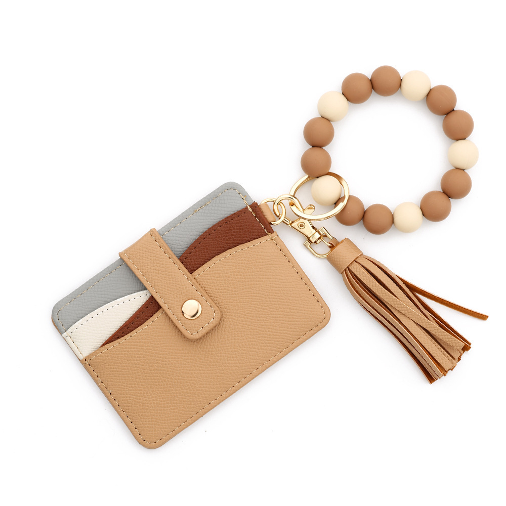 Wholesale multi-layer color matching card holder, silicone wristband keychain.