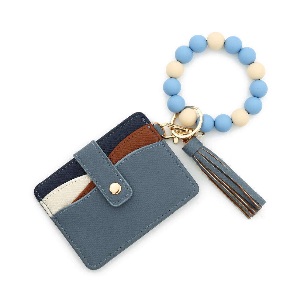 Wholesale multi-layer color matching card holder, silicone wristband keychain.